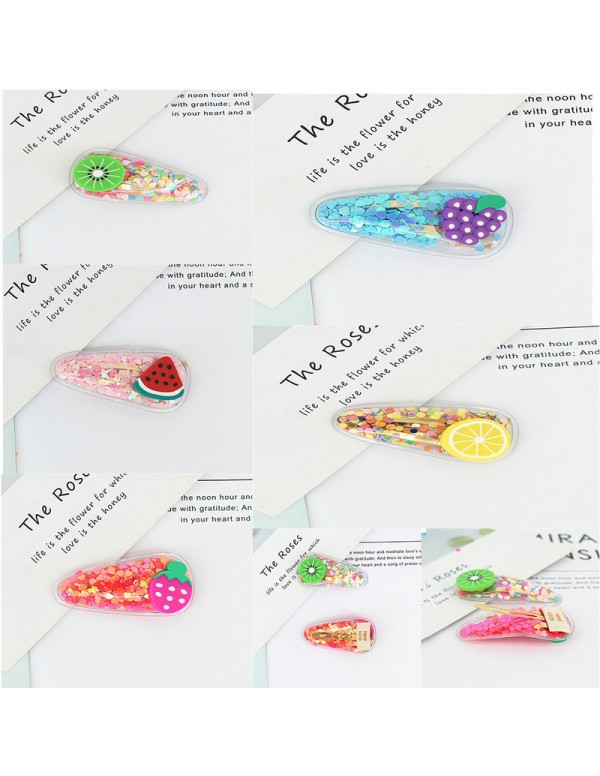 Jewels Galaxy Sparkling Fruit Transparent Hairclip Jewellery for Kids/Girls