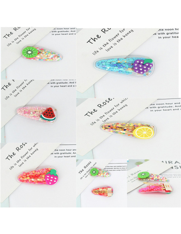 Jewels Galaxy Sparkling Fruit Transparent Hairclip Jewellery for Kids/Girls