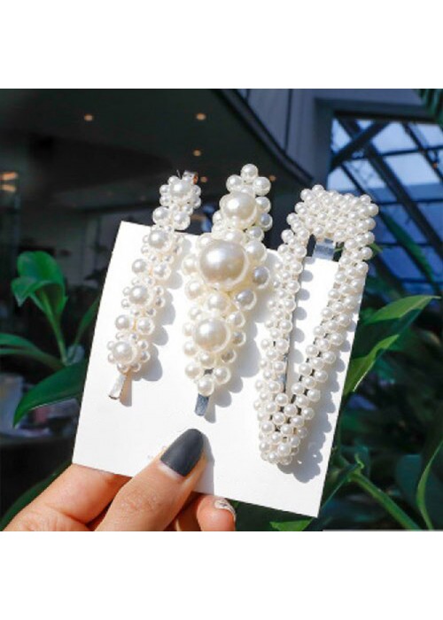 Jewels Galaxy Wonderful Pearl Studded Hairclip Jewellery For Women