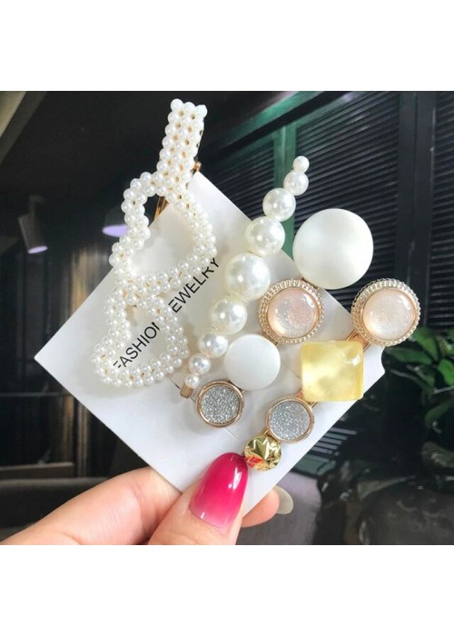 Jewels Galaxy Jewellery For Women Gold Plated Pearl Hair Clips