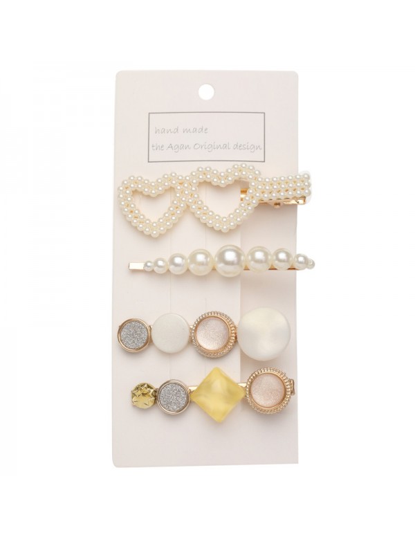 Jewels Galaxy Jewellery For Women Gold Plated Pearl Hair Clips