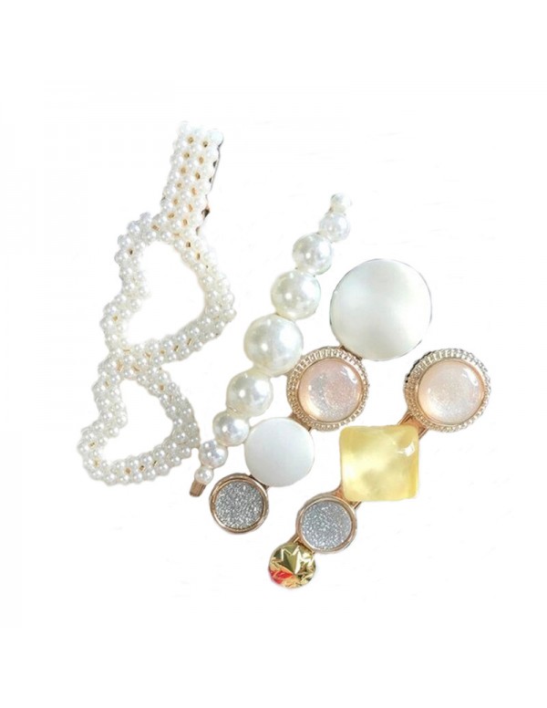 Jewels Galaxy Jewellery For Women Gold Plated Pearl Hair Clips