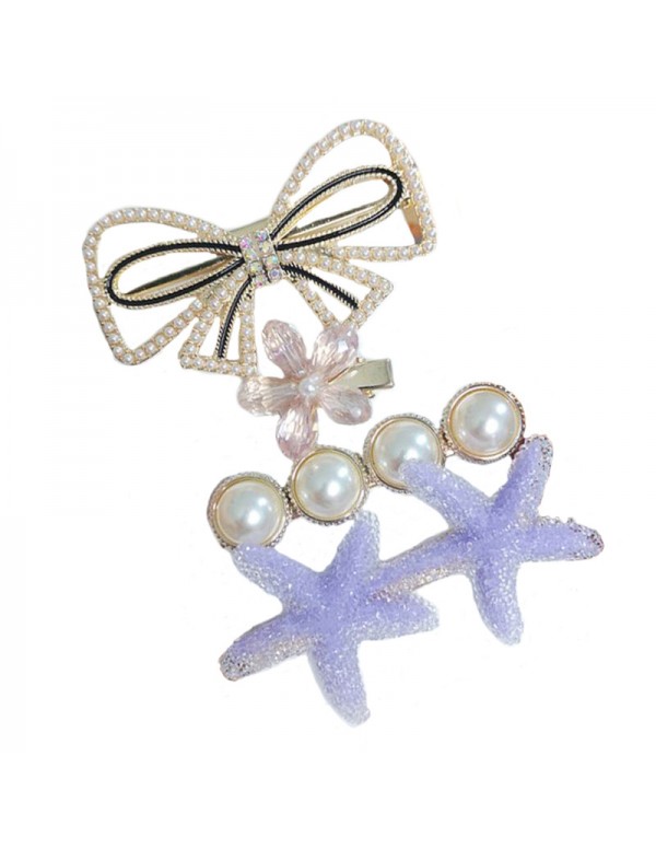 Jewels Galaxy Jewellery For Women Gold Plated Pearl Hair Clips