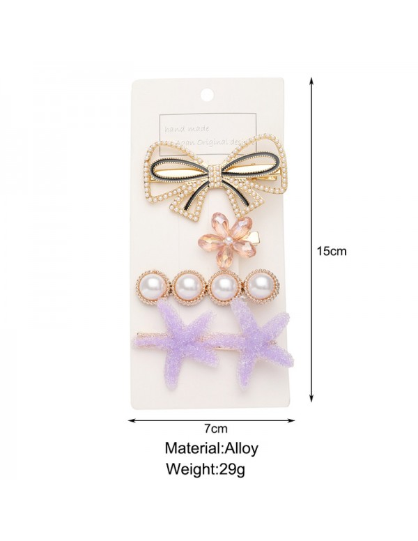 Jewels Galaxy Jewellery For Women Gold Plated Pearl Hair Clips