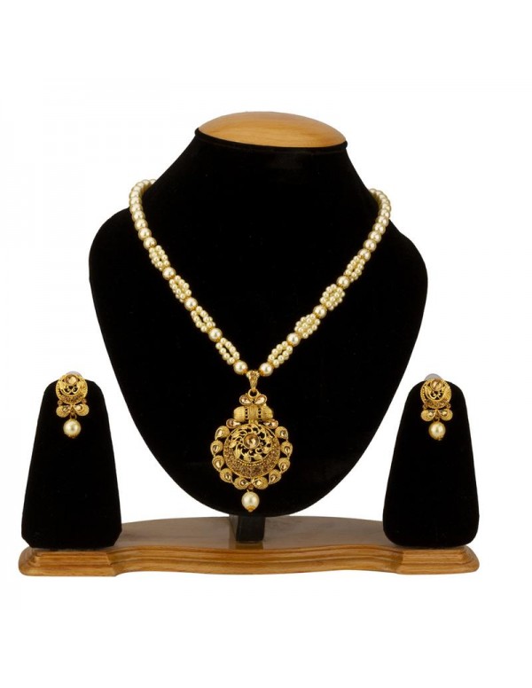 Jewels Galaxy Gold-Toned GP Pearl Necklace Set 440...