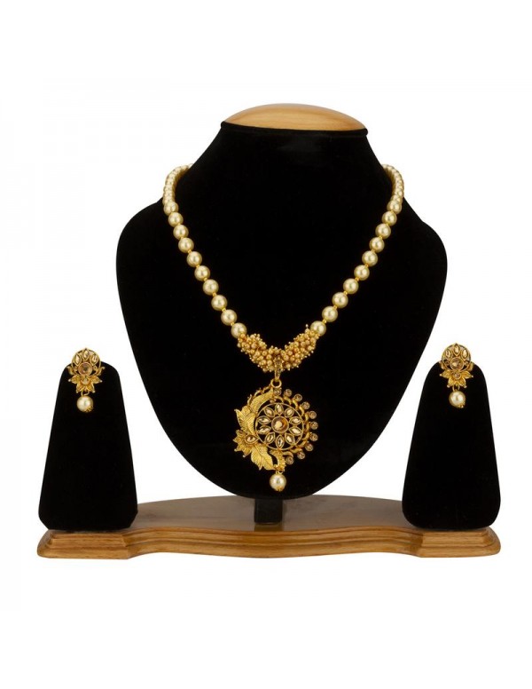 Jewels Galaxy Gold-Toned GP Pearl Necklace Set 440...