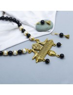 Jewels Galaxy Gold-Toned GP Black Pearl ...