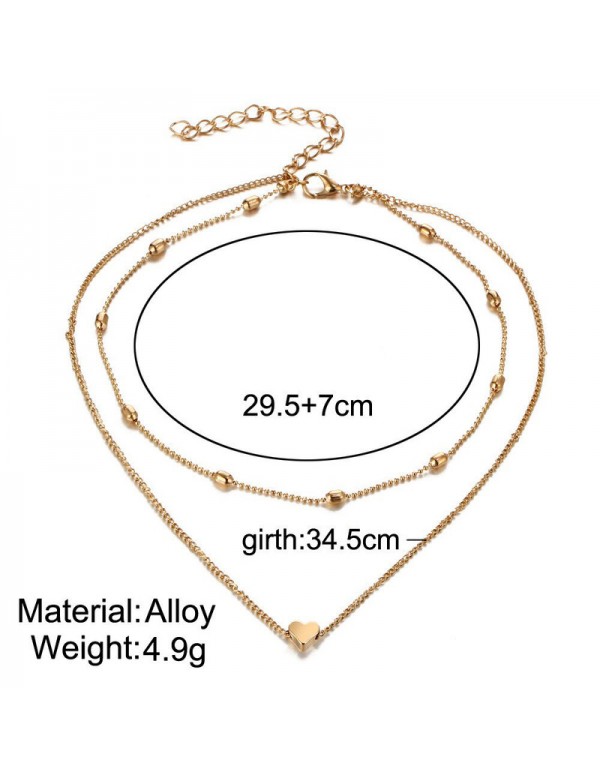 Jewels Galaxy Elegant Heart Inspired Double Layered Fascinating Necklace for Women/Girls 44086