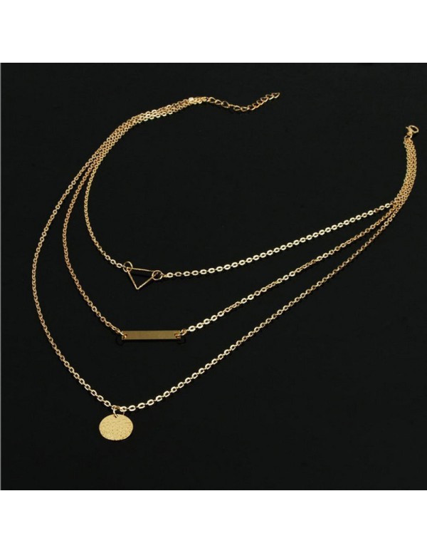 Jewels Galaxy Geometric Multi Layered Ravishing Necklace for Women/Girls 44089