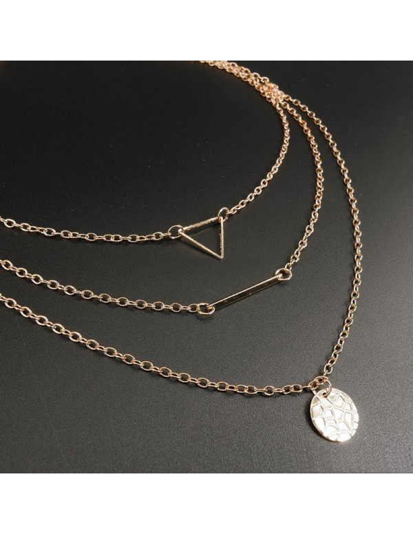 Jewels Galaxy Geometric Multi Layered Ravishing Necklace for Women/Girls 44089