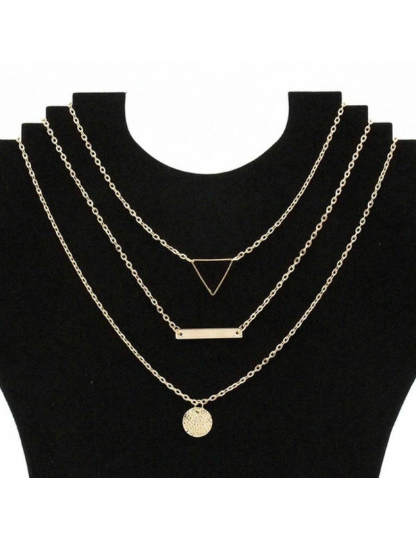Jewels Galaxy Geometric Multi Layered Ravishing Necklace for Women/Girls 44089