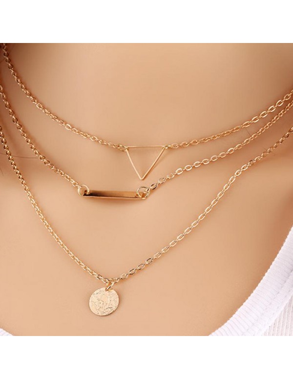Jewels Galaxy Fashionable Geometric Multi Layered Ravishing Necklace For Women/Girls 44089