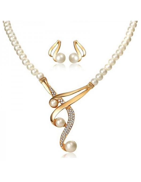 Jewels Galaxy White & Gold-Toned Gold-Plated P...
