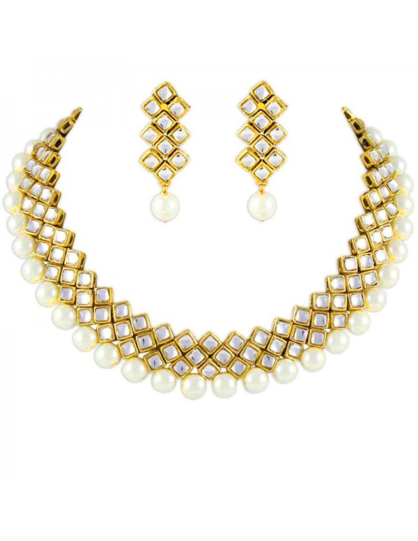 Jewels Galaxy Mesmerizing Kundan & Pearl Gold ...