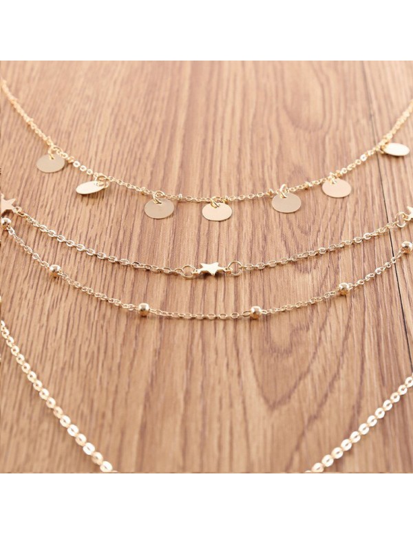 Jewels Galaxy Gold Plated Trending Globe Inspired Layered Necklace Set (CT-NCK-44164) 44164