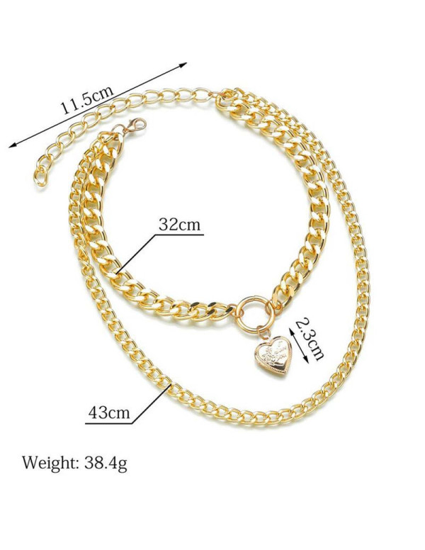 Jewels Galaxy Marvelous Heart Gold Plated Necklace For Women/Girls 44167