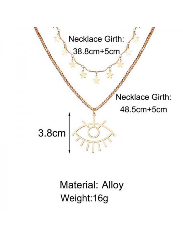 Jewels Galaxy Wonderful Eyes Design Gold Plated Necklace For Women/Girls 44168