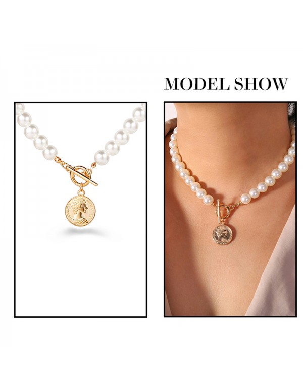Jewels Galaxy Plushy Pearl Gold Plated Necklace Women/Girls 44179