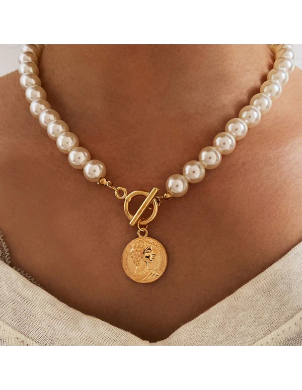 Jewels Galaxy Plushy Pearl Gold Plated Necklace Women/Girls 44179