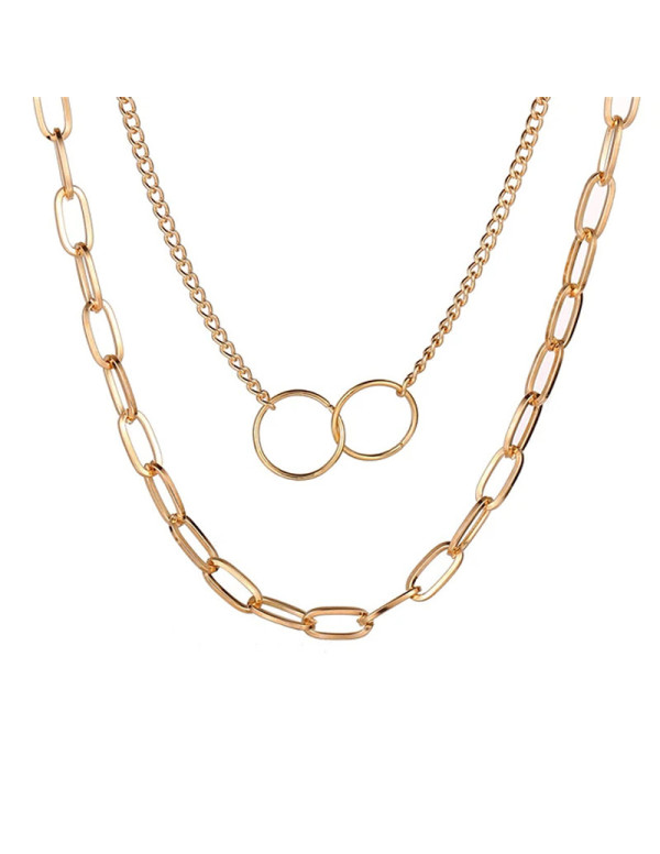 Jewels Galaxy Mesmerizing Cross Ring Lon Chain Gol...