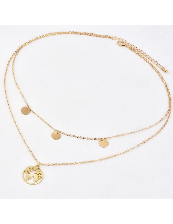 Jewels Galaxy Exquisite Gold Plated Multi Strand Necklace For Women/Girls 44183