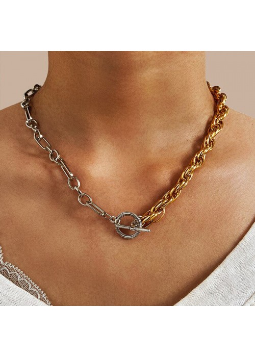 Jewels Galaxy Trendy Dual Plated Chain Necklace For Women/Girls 44190