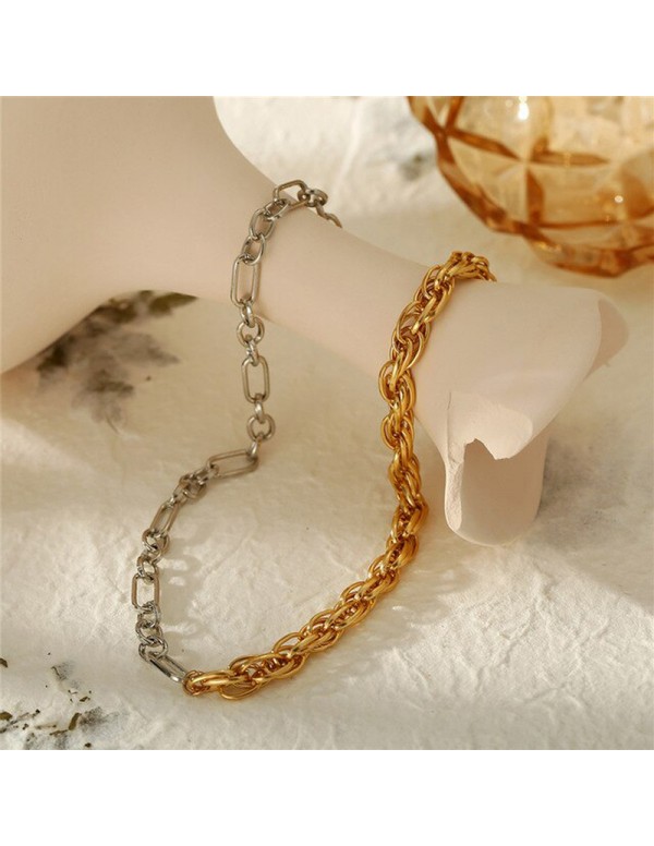 Jewels Galaxy Trendy Dual Plated Chain Necklace For Women/Girls 44190