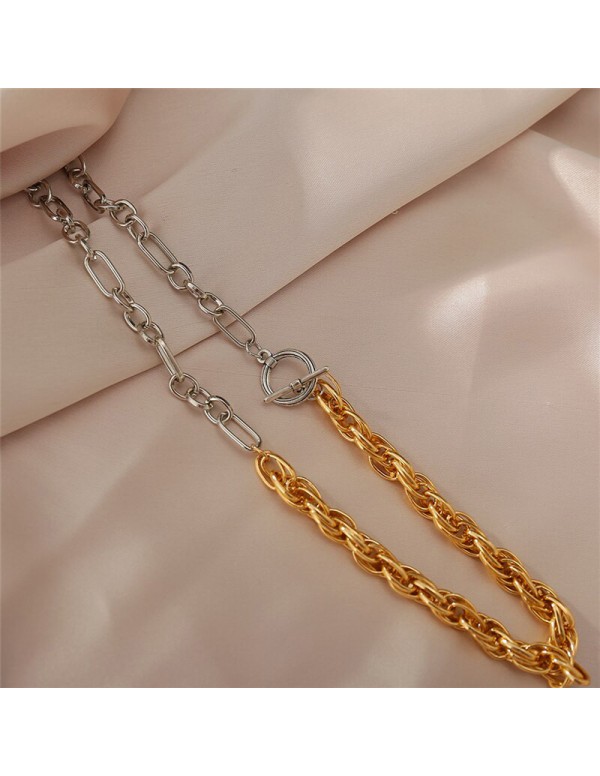 Jewels Galaxy Trendy Dual Plated Chain Necklace For Women/Girls 44190