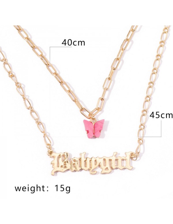 Jewels Galaxy Swanky Butterfly Babygirl Gold Plated Multi Strand Necklace For Women/Girls 44194