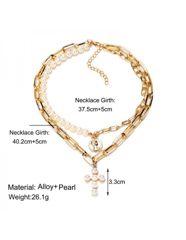 Jewels Galaxy Jewellery For Women Gold Plated Layered Necklace 44219