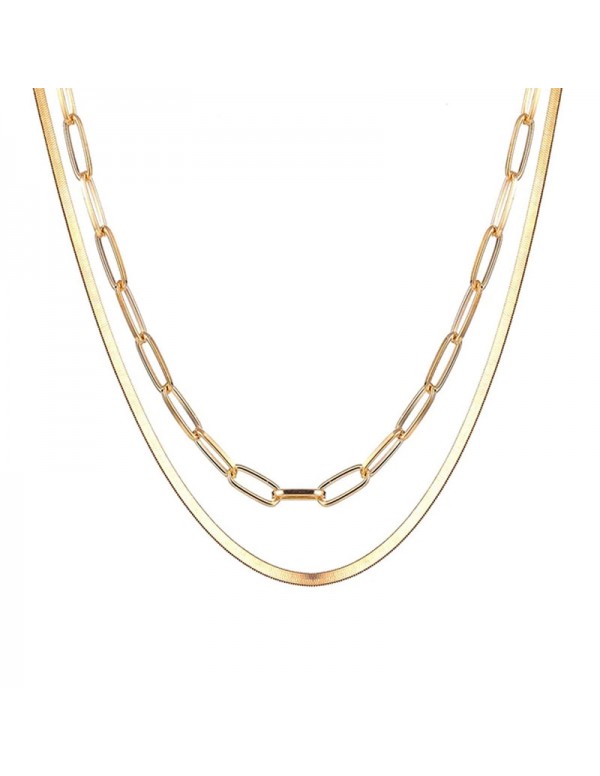 Jewels Galaxy Jewellery For Women Gold Plated Gold Toned Layered Necklace 44223