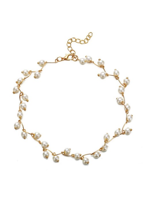 Jewels Galaxy Pearl Single Layer Gold Plated Necklace Jewellery For Women 44228