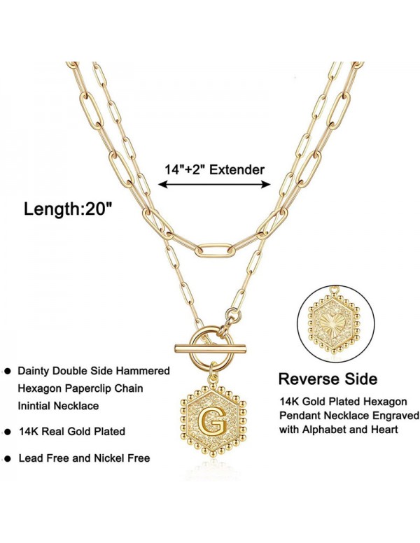 Jewels Galaxy Jewellery For Women Gold Plated Alphabetical "G" Layered Necklace