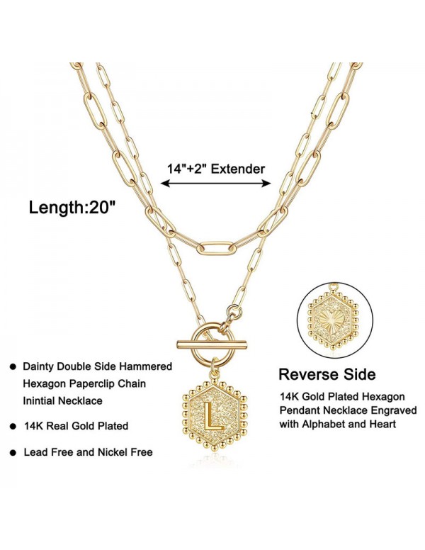 Jewels Galaxy Jewellery For Women Gold Plated Alphabetical "L" Layered Necklace