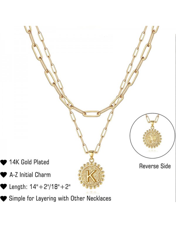 Jewels Galaxy Jewellery For Women Gold Plated Alphabetical "K" Layered Necklace
