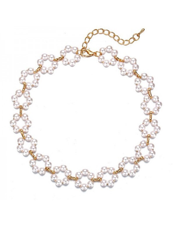 Jewels Galaxy Jewellery For Women Gold Plated Pearl Studded Necklace