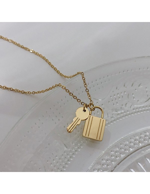 Jewels Galaxy Jewellery For Women Gold Plated Lock-Key Necklace
