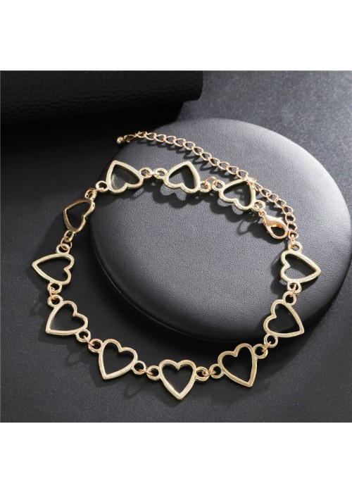 Jewels Galaxy Jewellery For Women Gold Plated Hearts inspired Classical Choker Necklace