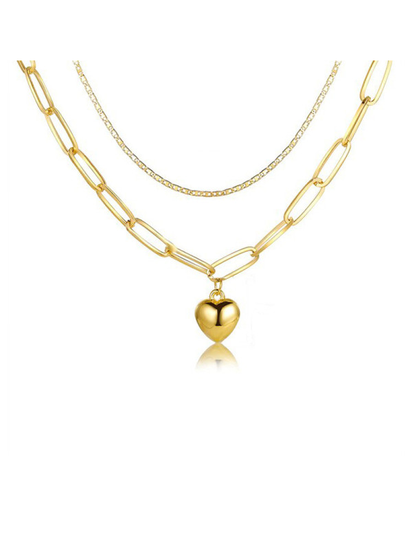 Jewels Galaxy Jewellery For Women Gold Plated Hearts inspired Layered Necklace