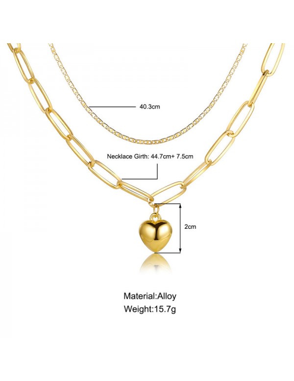 Jewels Galaxy Jewellery For Women Gold Plated Hearts inspired Layered Necklace