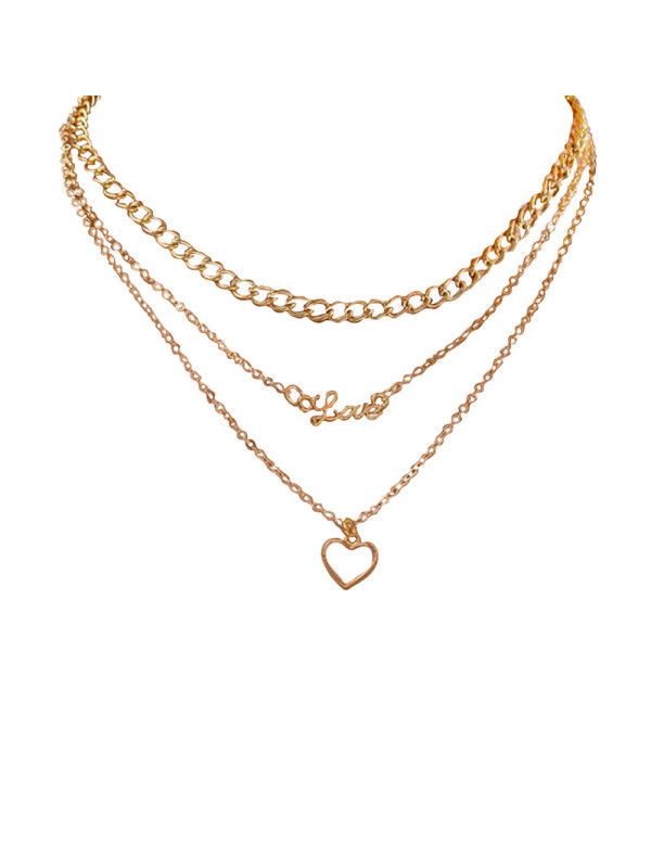 Jewels Galaxy Jewellery For Women Gold Plated Hearts inspired Layered Necklace