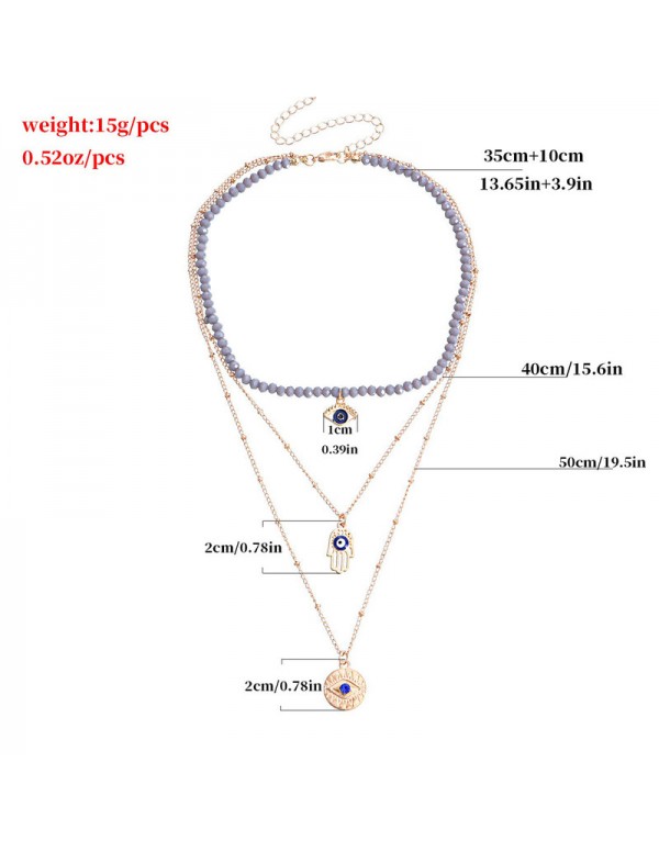 Jewels Galaxy Jewellery For Women Gold Plated Gold-Toned Evil Eye and Buddha Hand Layered Necklace