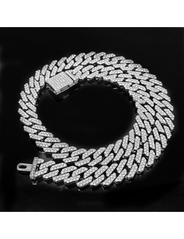 Jewels Galaxy Miami Link Silver Plated Stainless Steel Cuban Necklace