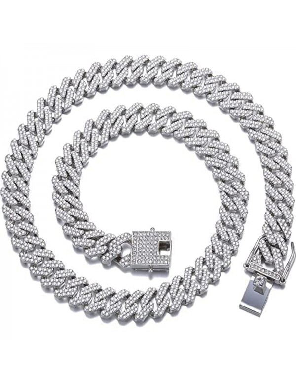 Jewels Galaxy Miami Link Silver Plated Stainless Steel Cuban Necklace