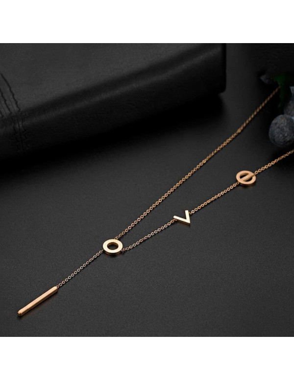 Jewels Galaxy Rose Gold Plated Stainless Steel Love Themed Pendant