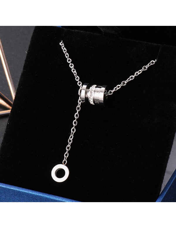 Jewels Galaxy Silver Plated Stainless Steel Anti Tarnish Cubic Zirconia Pendant with Hanging Loop