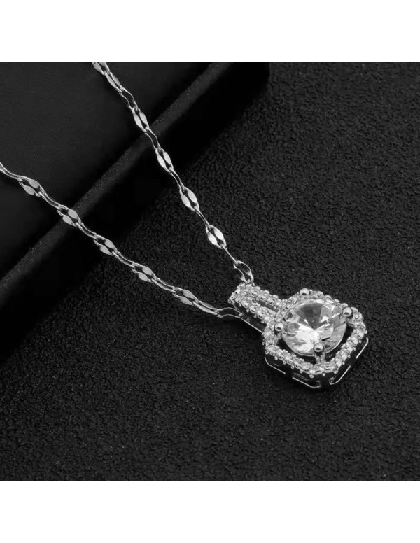 Jewels Galaxy Silver Plated Stainless Steel CZ Squ...