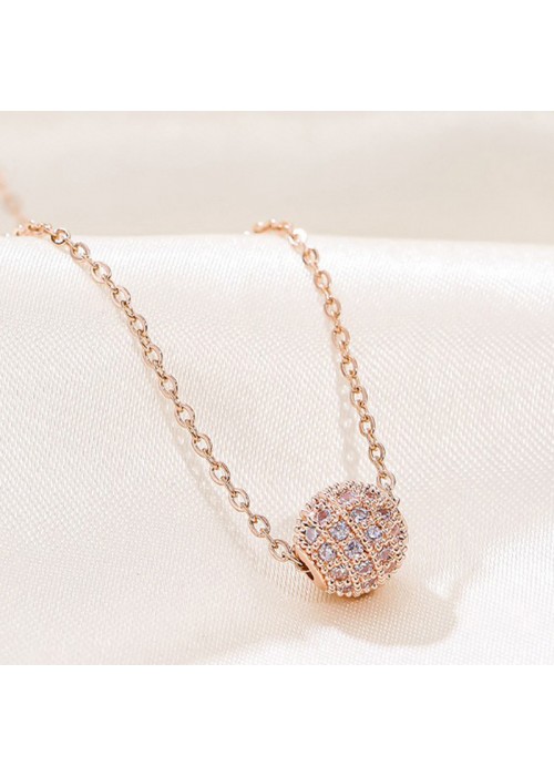 Jewels Galaxy Rose Gold Plated Stainless Steel Contemporary Spherical Pendant