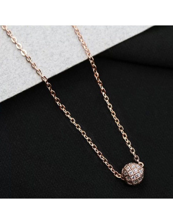 Jewels Galaxy Rose Gold Plated Stainless Steel Contemporary Spherical Pendant