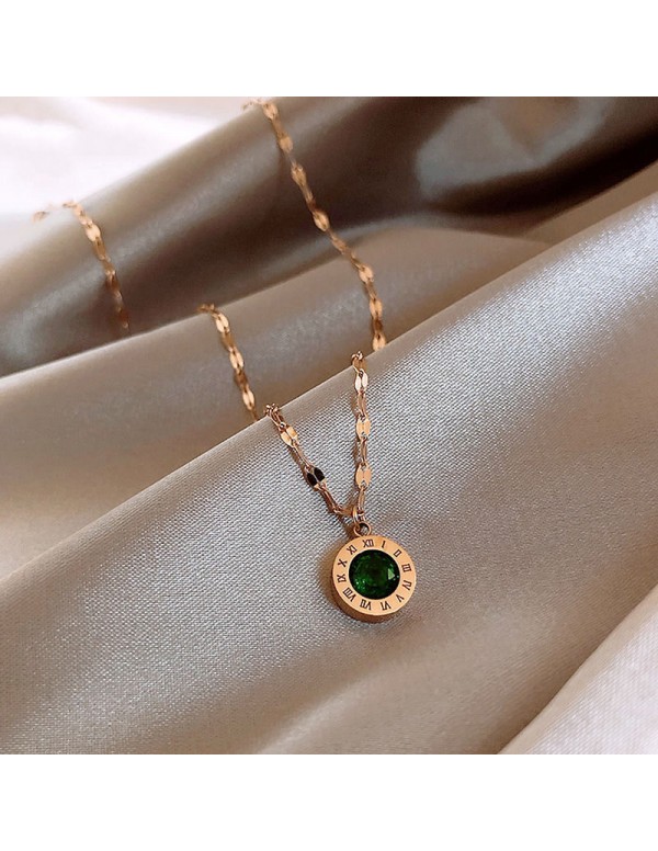 Jewels Galaxy Stainless Steel Gold Plated Green CZ...